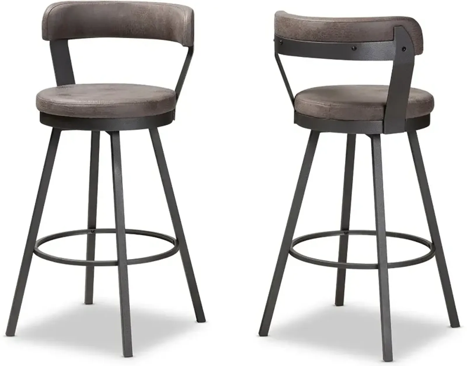 Delbert Gray Swivel Bar Stools - Set of 2