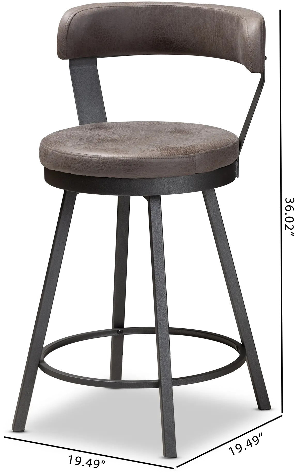 Delbert Gray Swivel Counter Height Stools - Set of 2