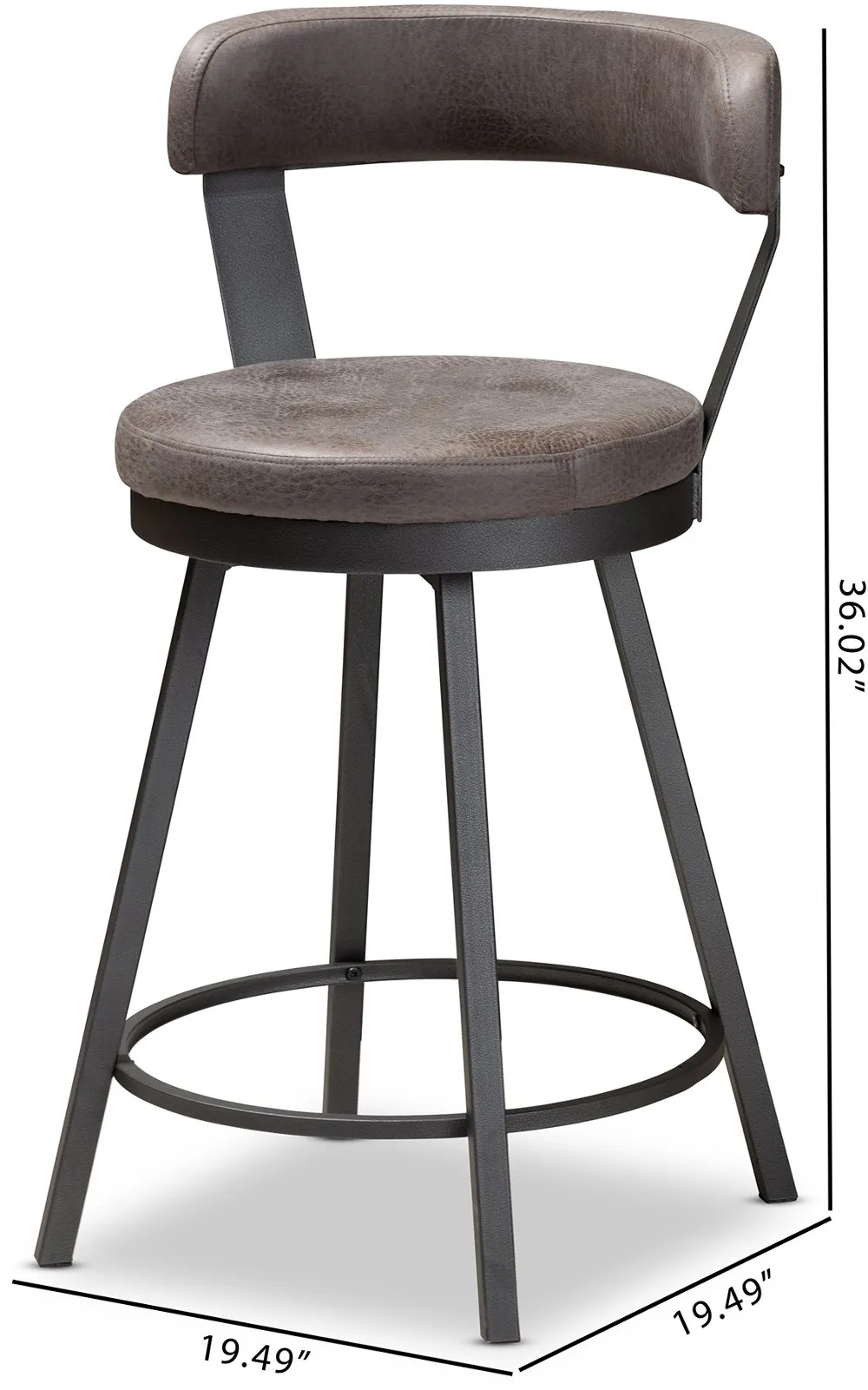 Delbert Gray Swivel Counter Height Stools - Set of 2