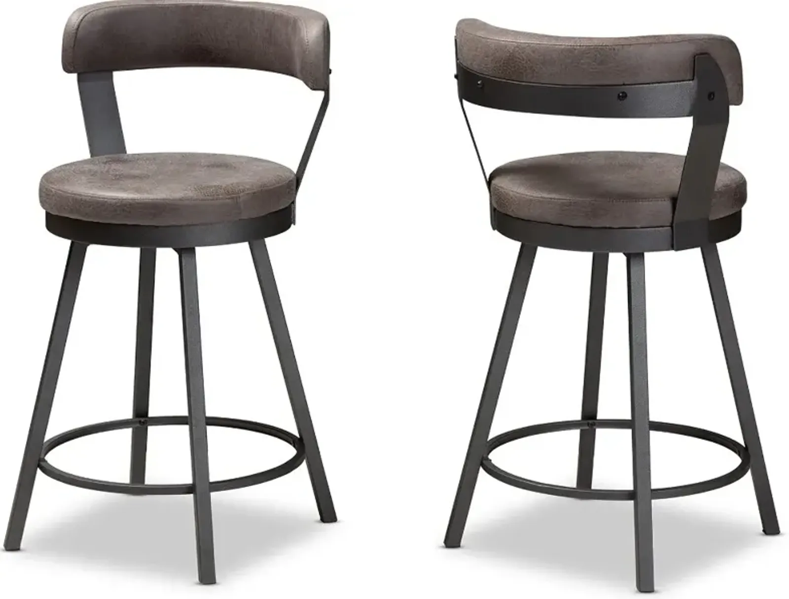 Delbert Gray Swivel Counter Height Stools - Set of 2