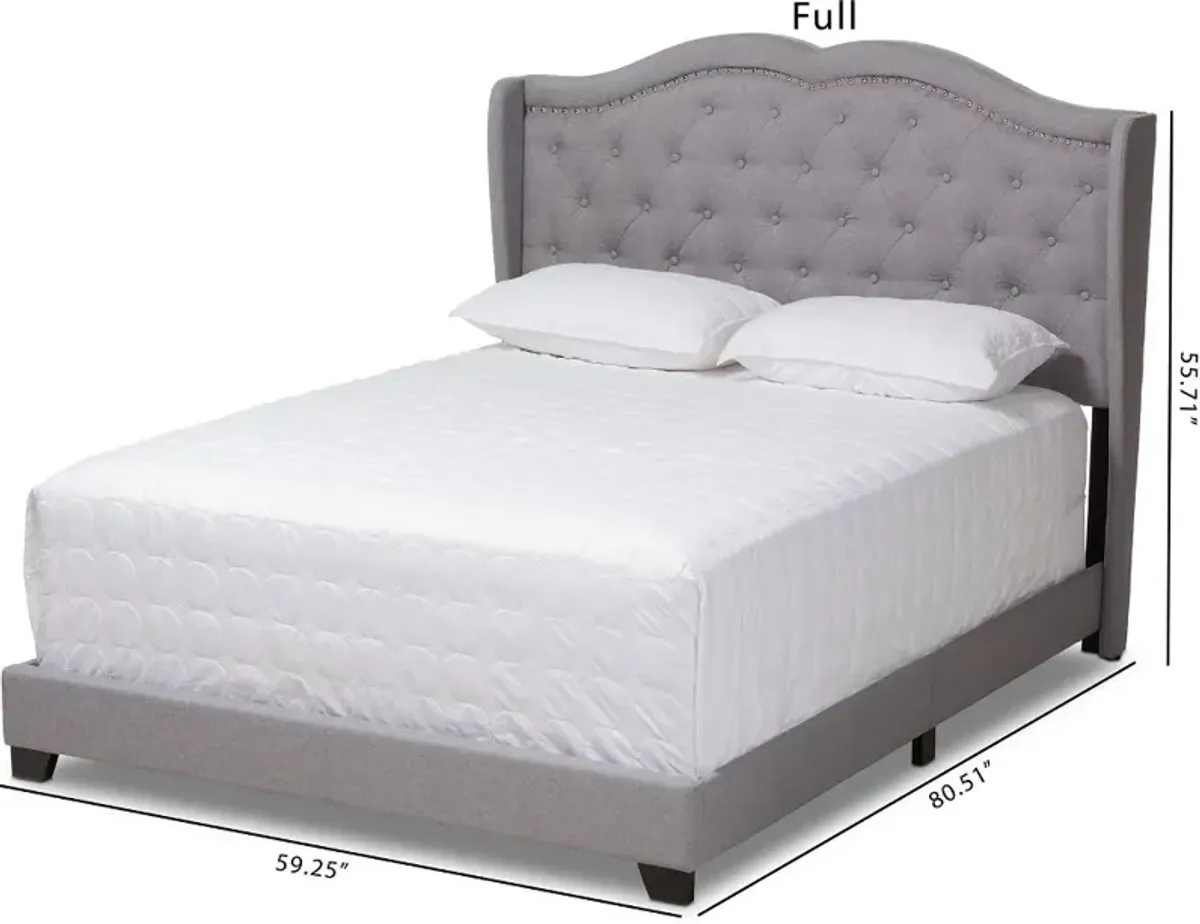 Contemporary Light Gray Upholstered Queen Bed - Lainey