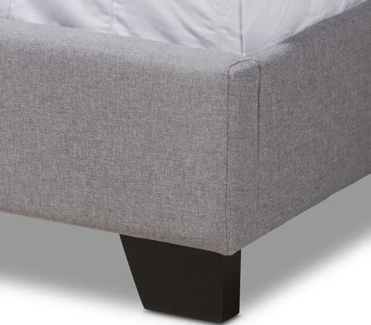 Contemporary Light Gray Upholstered Queen Bed - Lainey