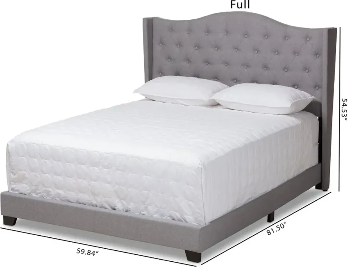 Contemporary Light Gray Upholstered Full Bed - Natasha