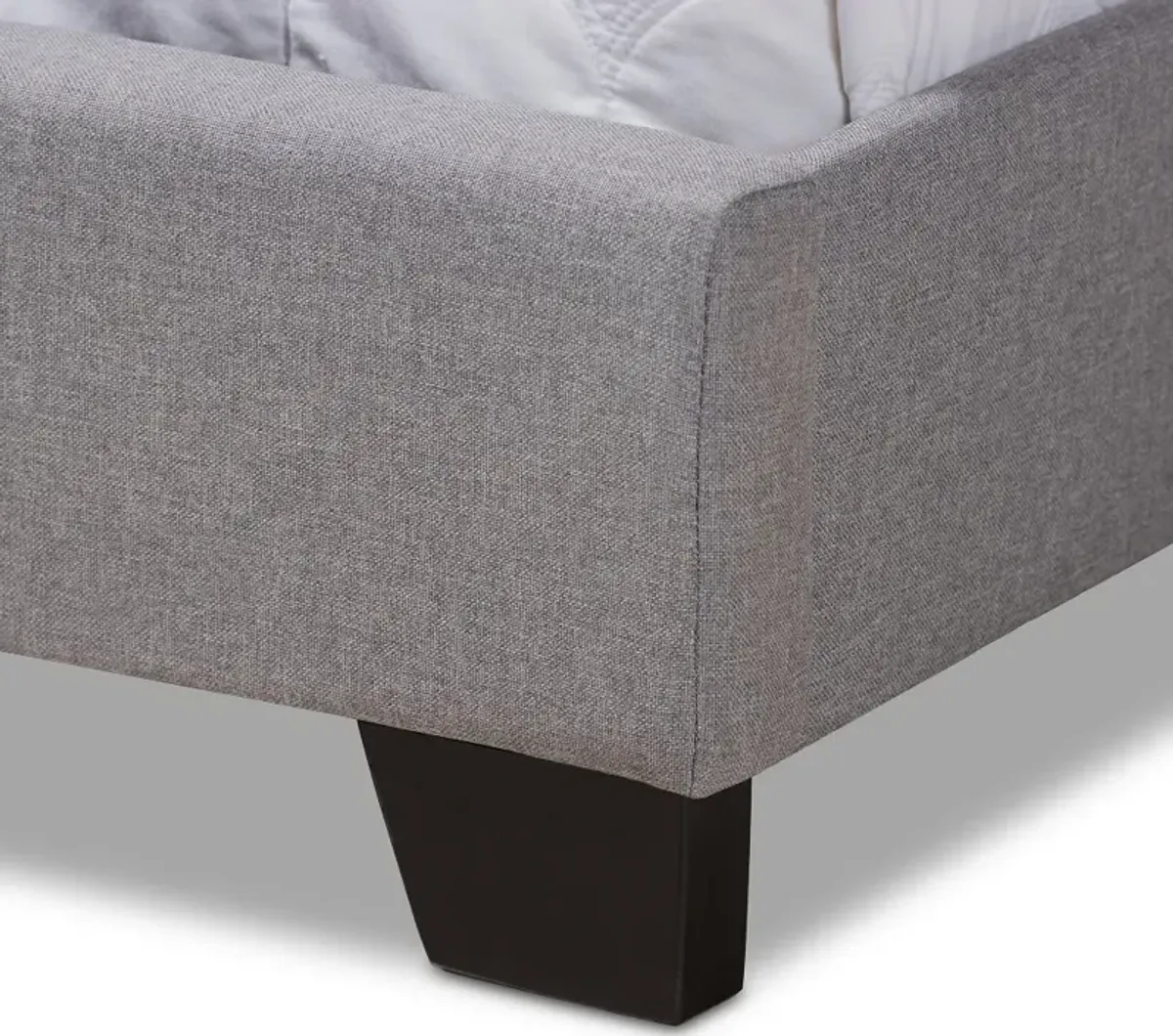 Contemporary Light Gray Upholstered Full Bed - Natasha