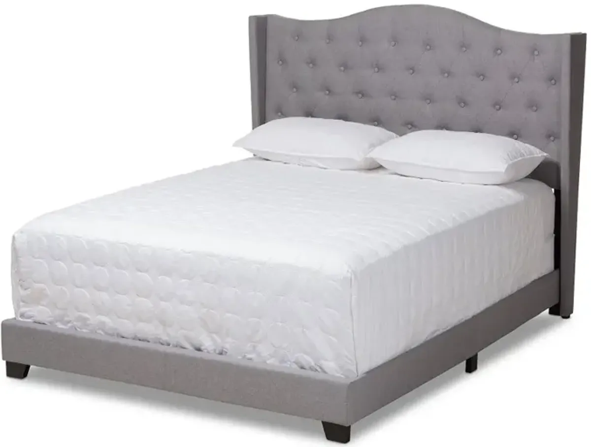 Light Gray Upholstered King Bed - Natasha