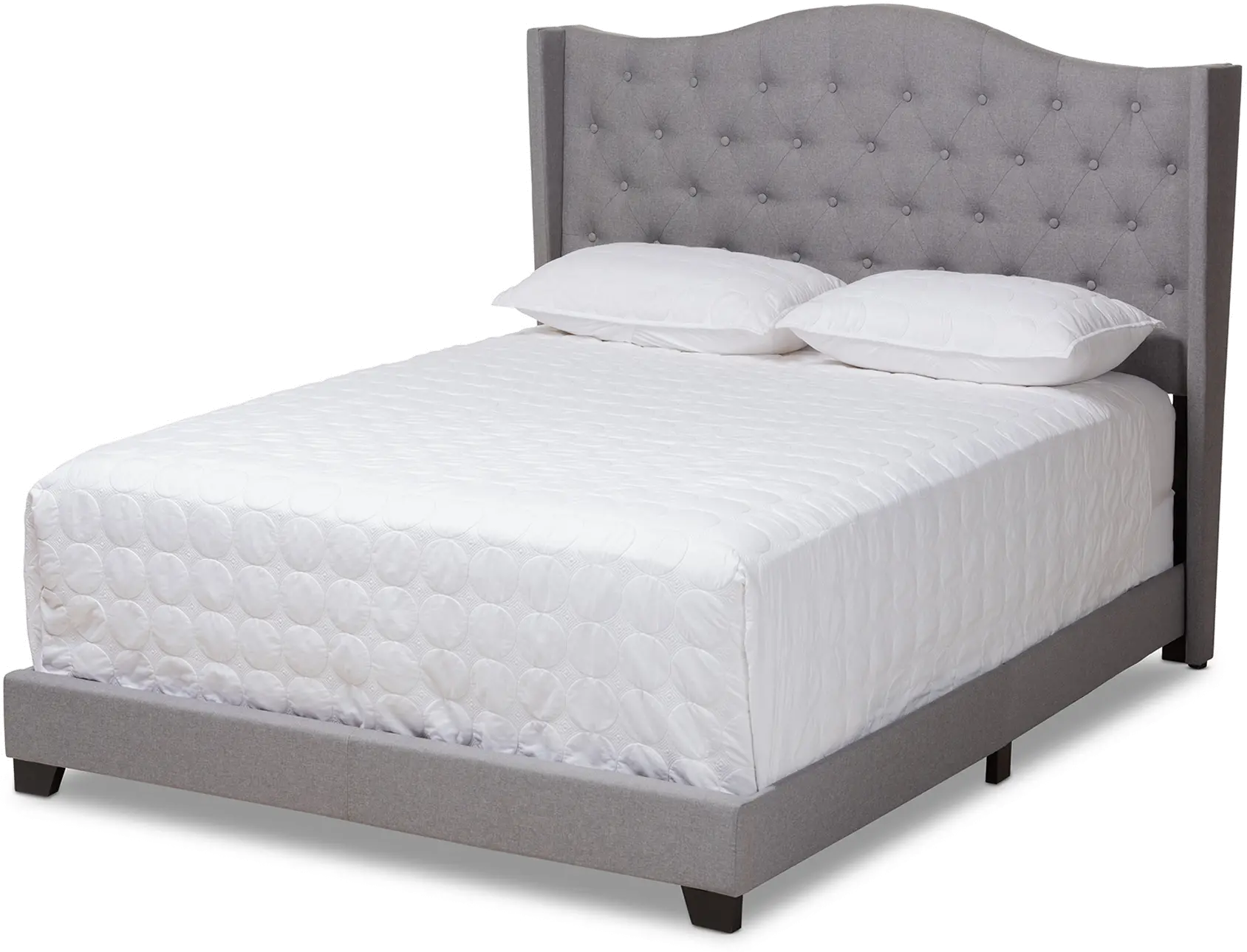 Light Gray Upholstered King Bed - Natasha