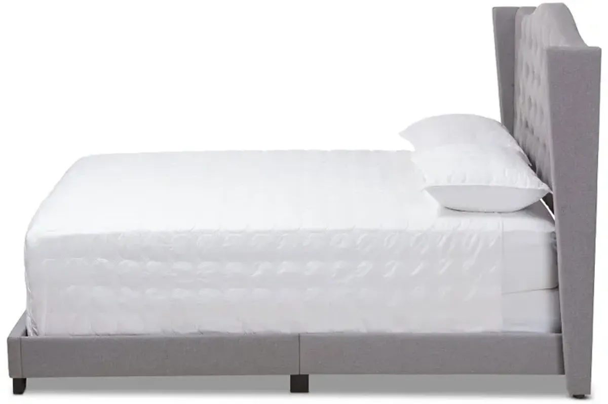 Light Gray Upholstered King Bed - Natasha