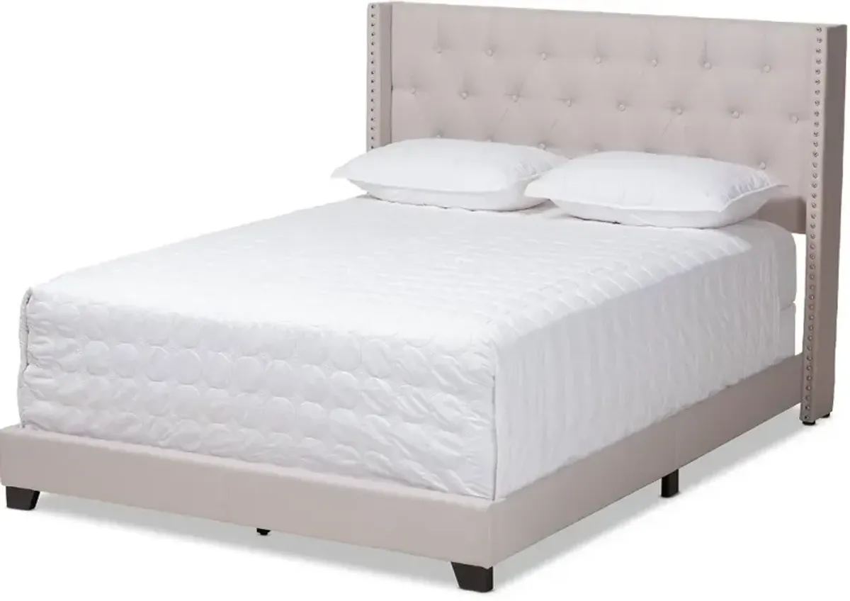 Contemporary Beige Upholstered King Bed - Westley