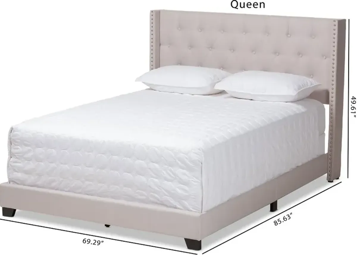 Contemporary Beige Upholstered King Bed - Westley