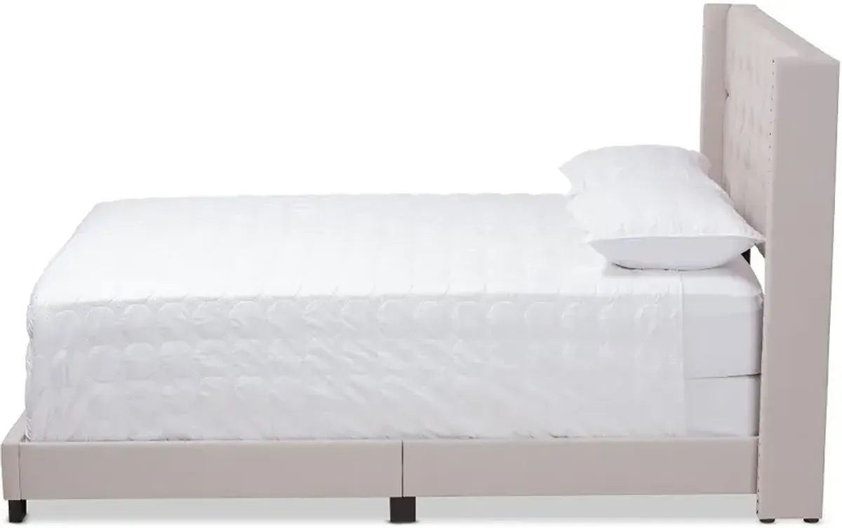 Contemporary Beige Upholstered King Bed - Westley