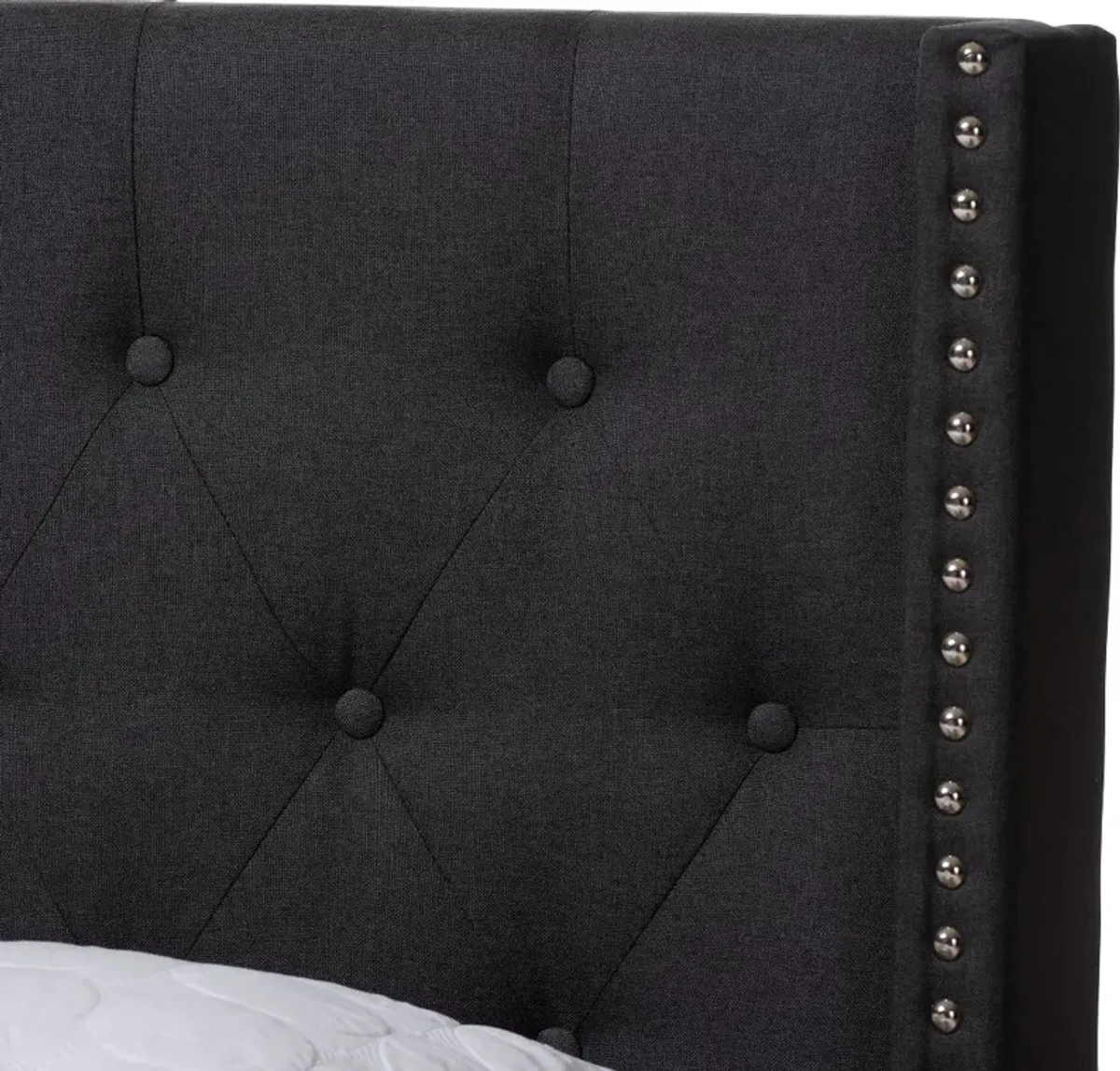 Contemporary Charcoal Upholstered Queen Bed - Westley