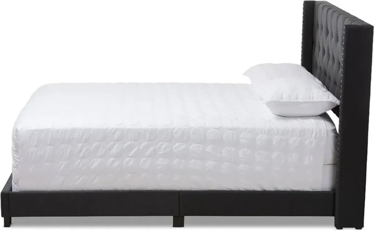 Contemporary Charcoal Upholstered King Bed - Westley