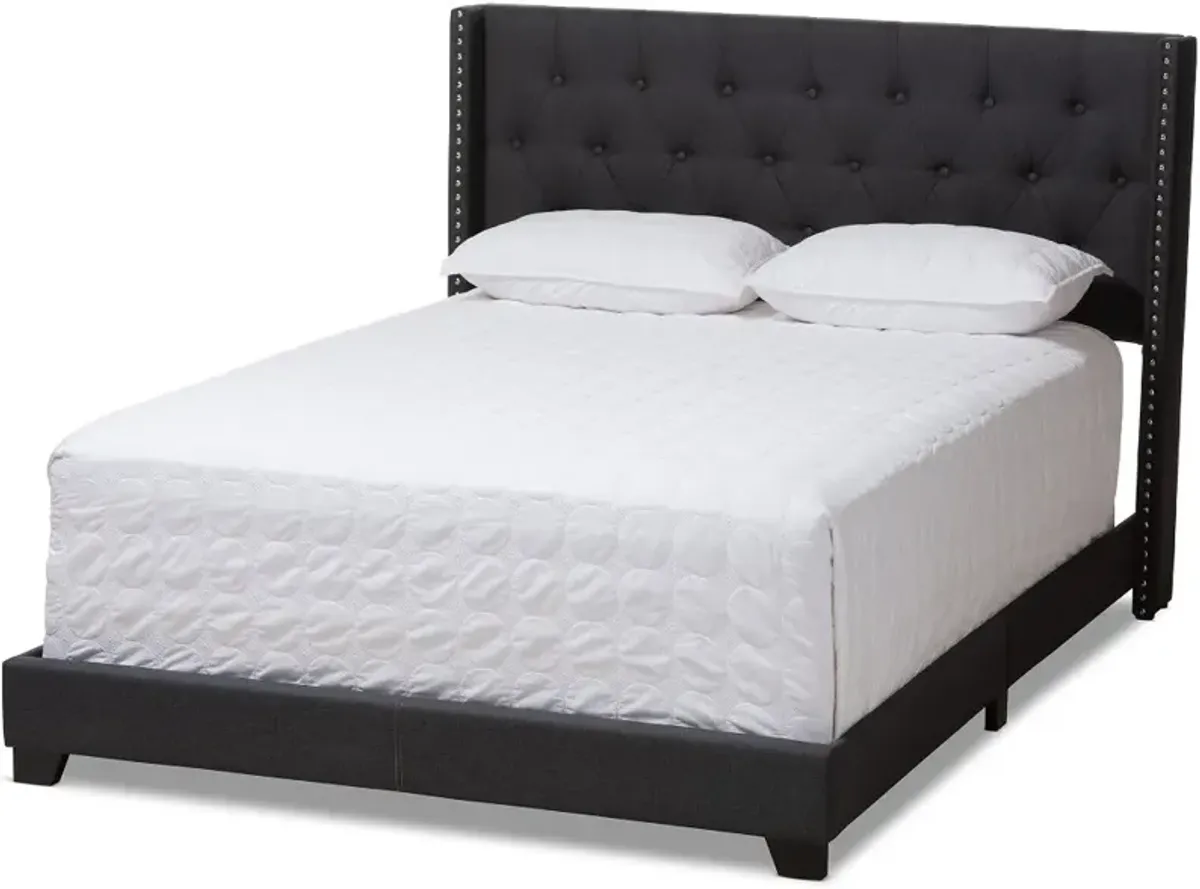 Contemporary Charcoal Upholstered King Bed - Westley