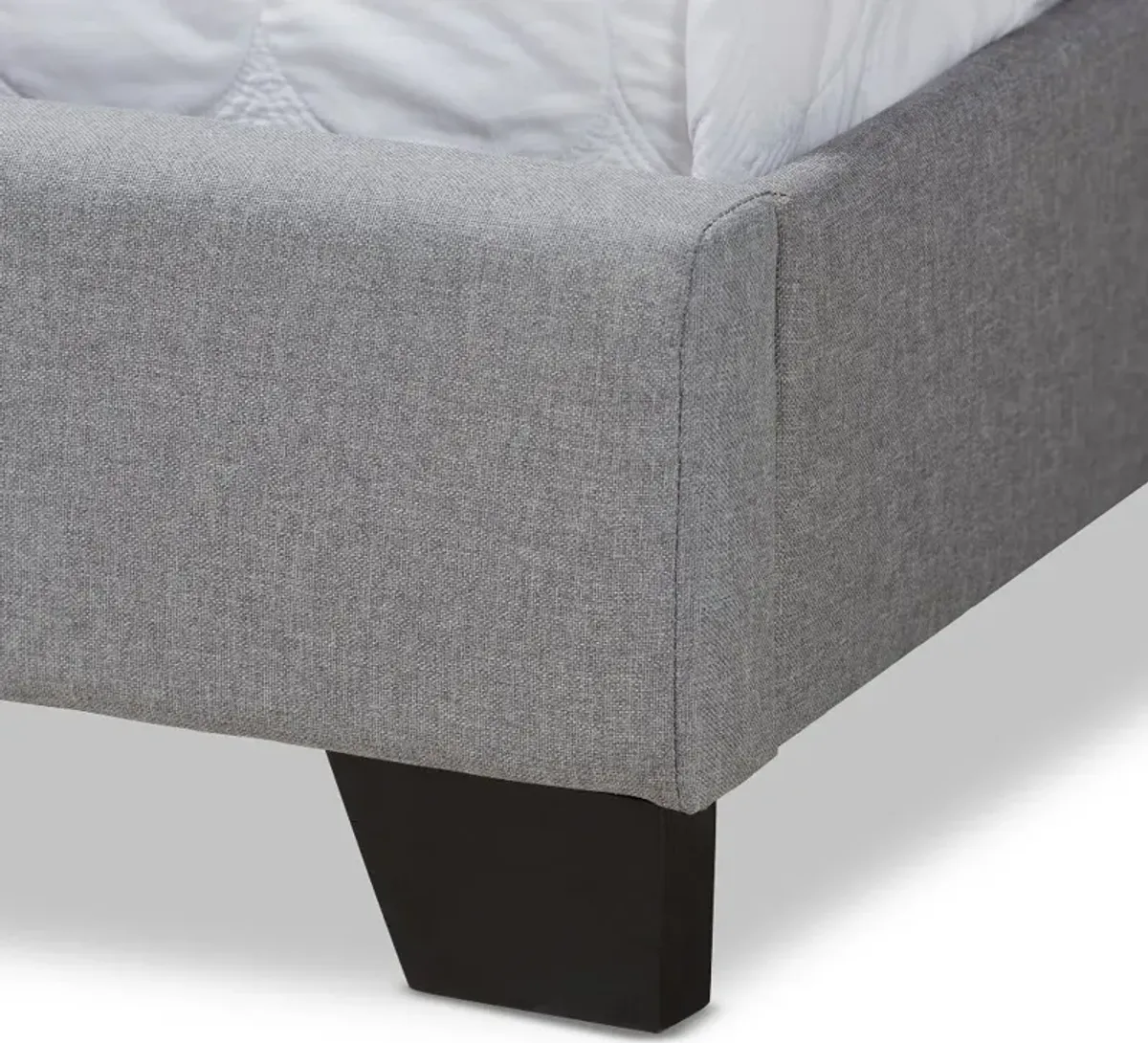 Contemporary Light Gray Upholstered Queen Bed - Westley