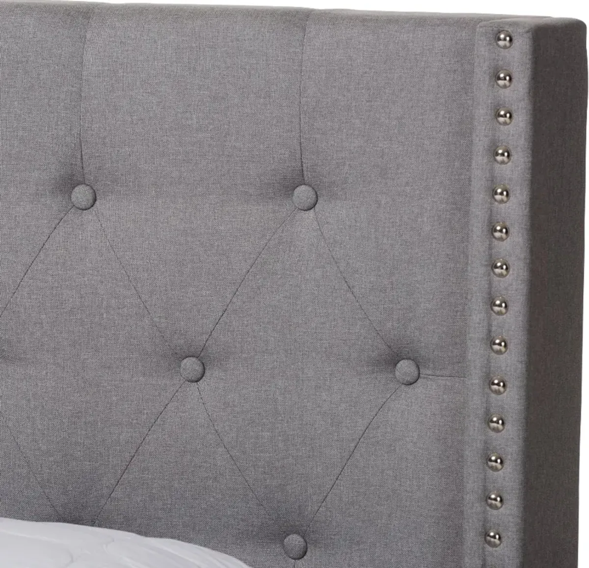 Contemporary Light Gray Upholstered Queen Bed - Westley