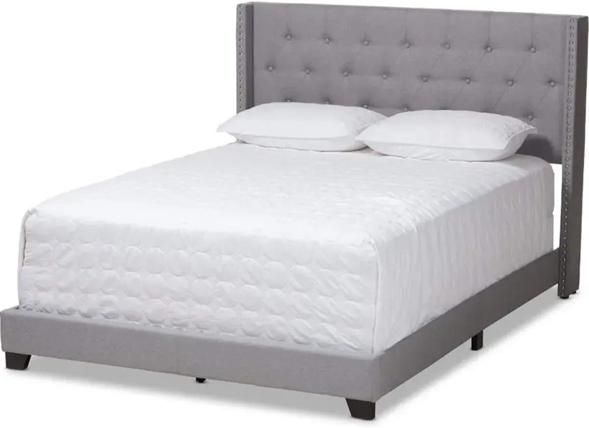 Contemporary Light Gray Upholstered Queen Bed - Westley