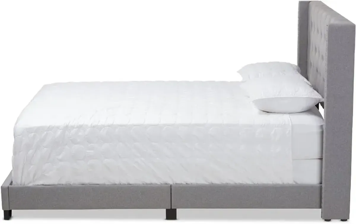 Contemporary Light Gray Upholstered Queen Bed - Westley