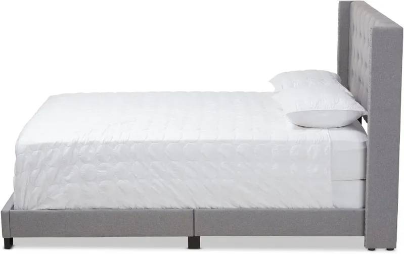 Contemporary Light Gray Upholstered Queen Bed - Westley