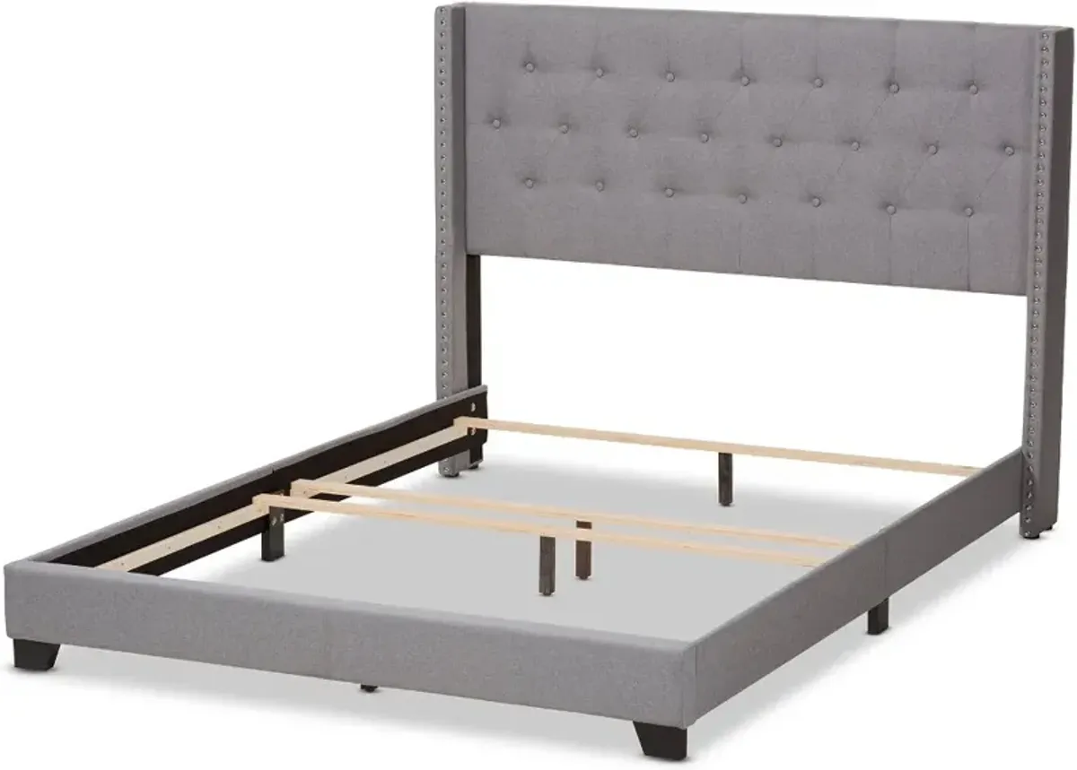 Contemporary Light Gray Upholstered Queen Bed - Westley