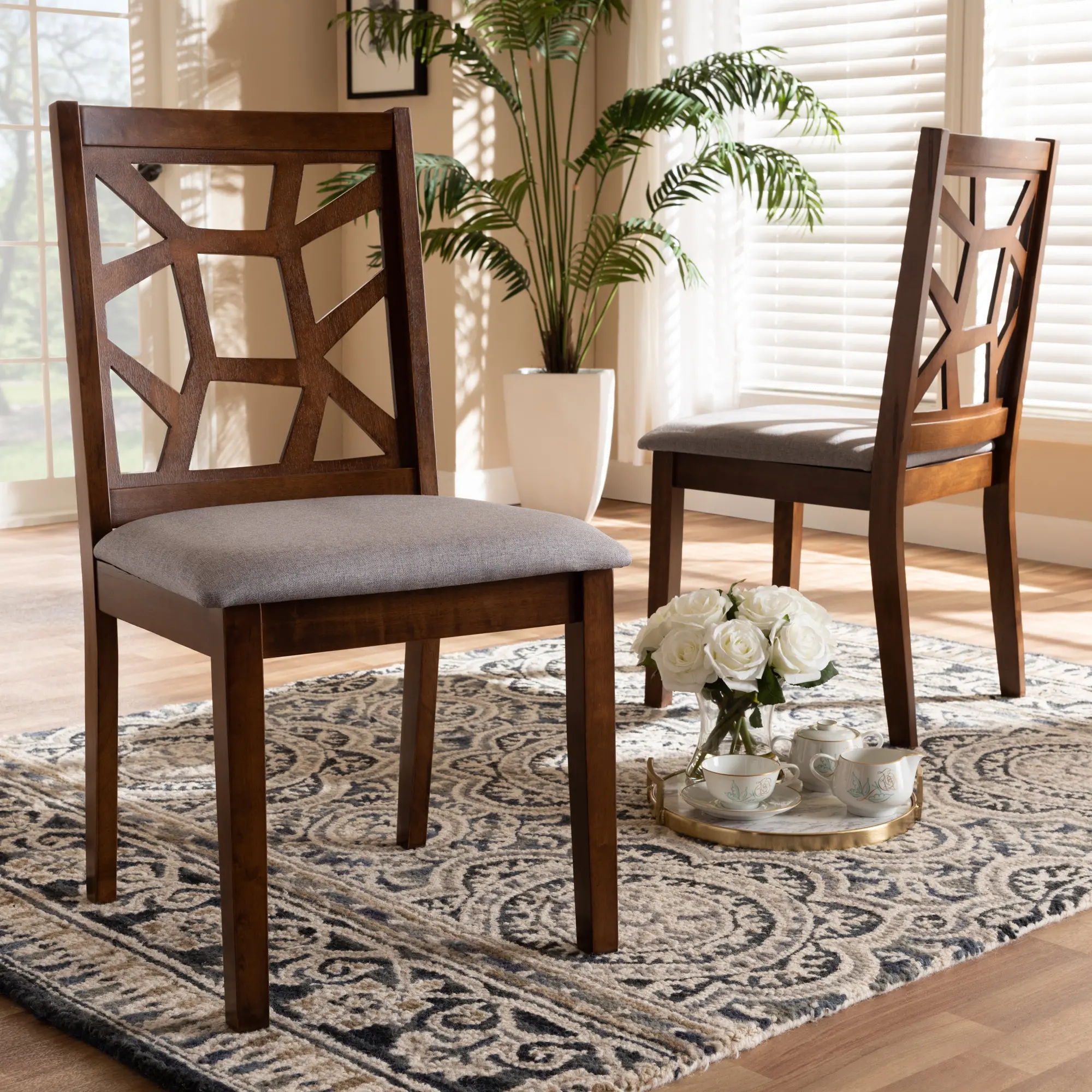 Abilene Brown Upholstered Dining Room Chair (Set of 2)