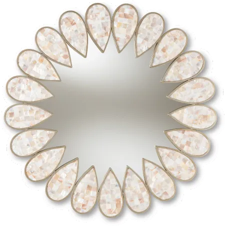 Antique Silver Shell Petal Accent Wall Mirror - Amyas