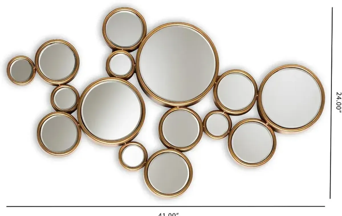 Contemporary Gold Bubble Accent Wall Mirror - Floretta