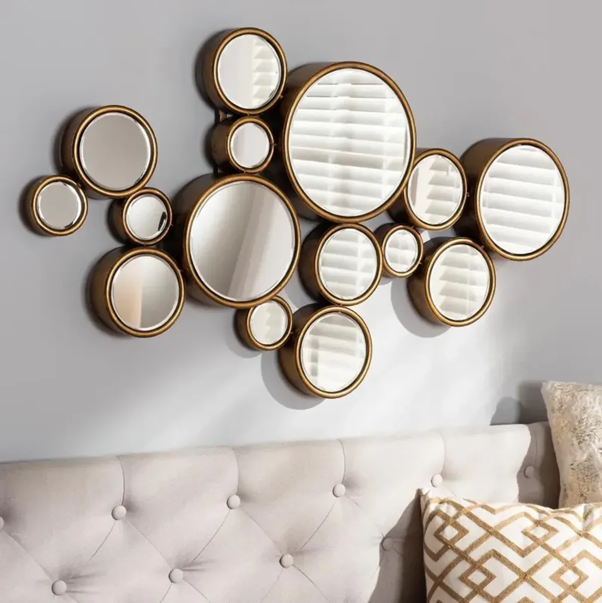 Contemporary Gold Bubble Accent Wall Mirror - Floretta