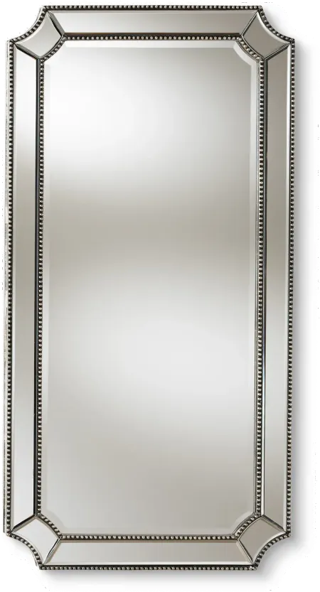 Art Deco Silver Rectangular Accent Wall Mirror - Iona