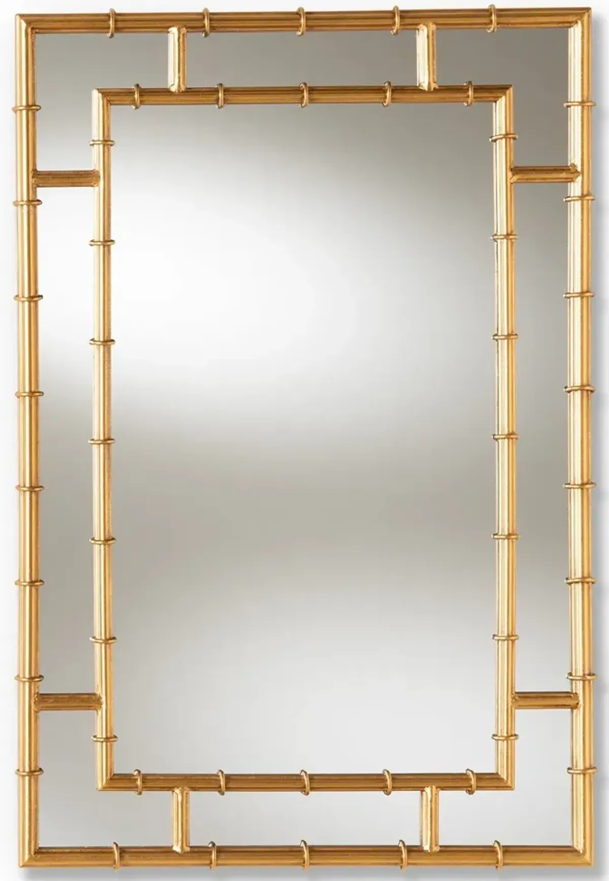 Modern Gold Bamboo Accent Wall Mirror - Phemie