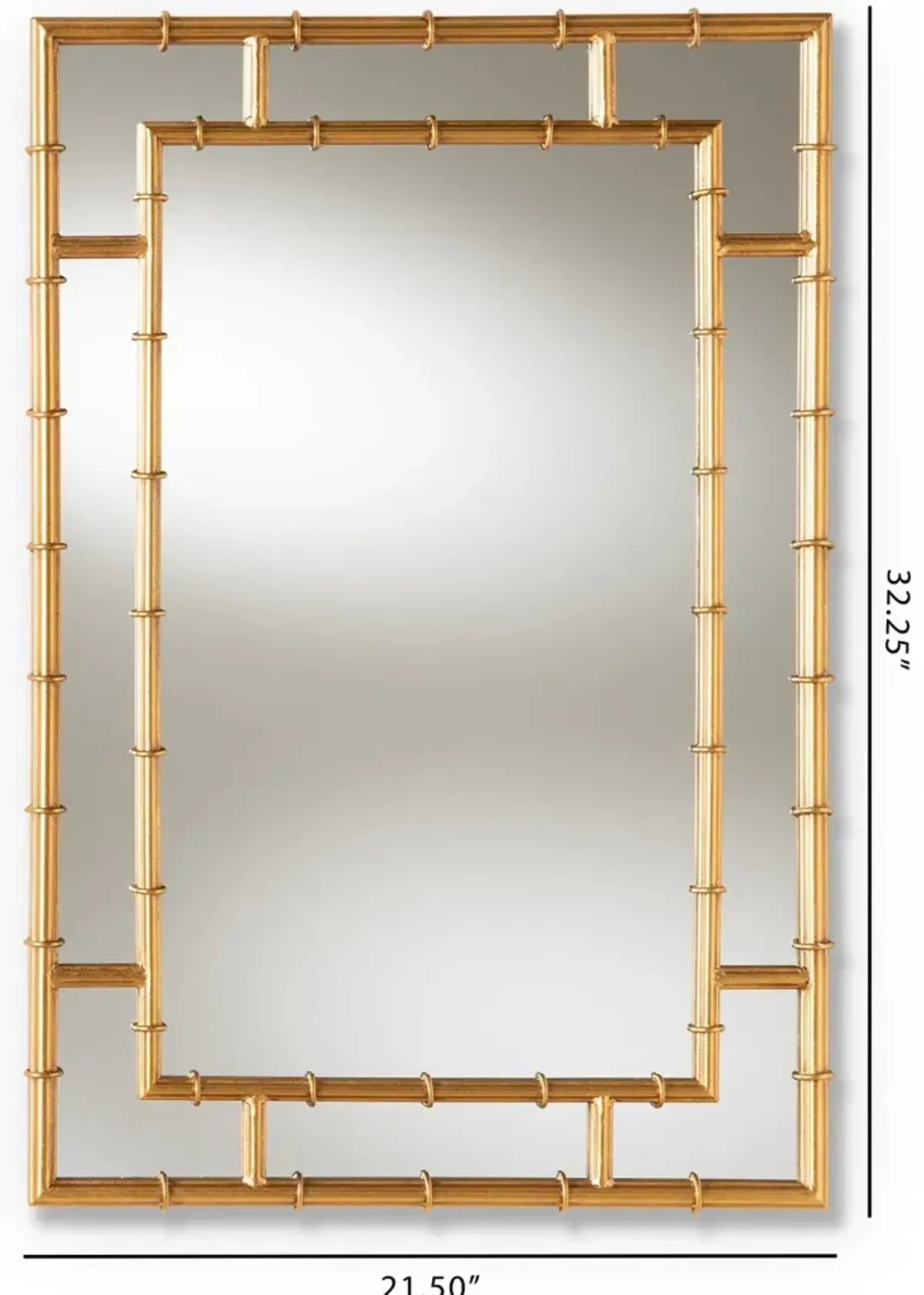 Modern Gold Bamboo Accent Wall Mirror - Phemie