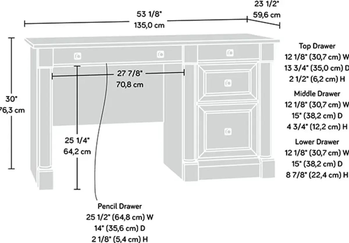 Palladia Traditional Oak Computer Desk