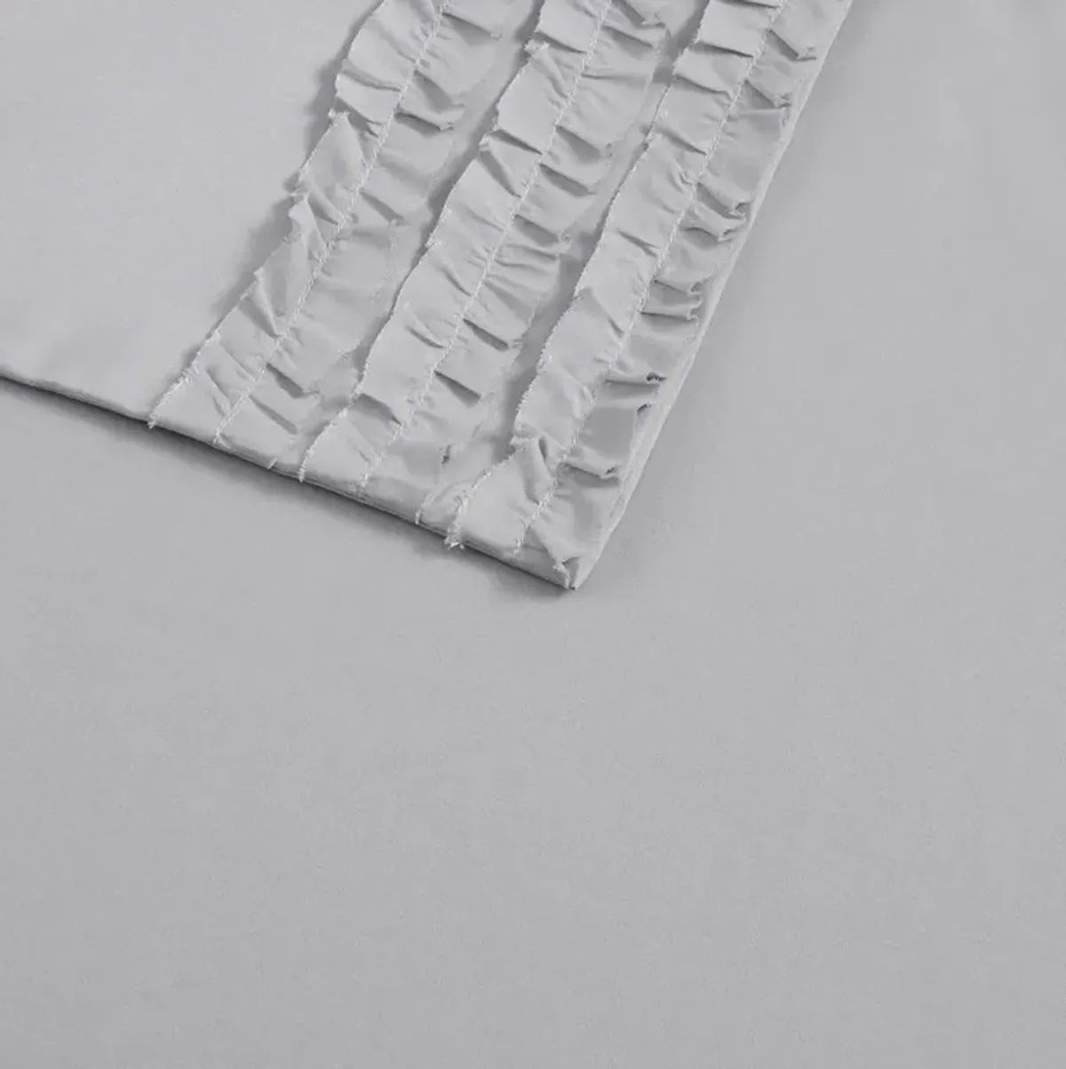 White Twin Flirty Ruffle 4 Piece Sheet Set