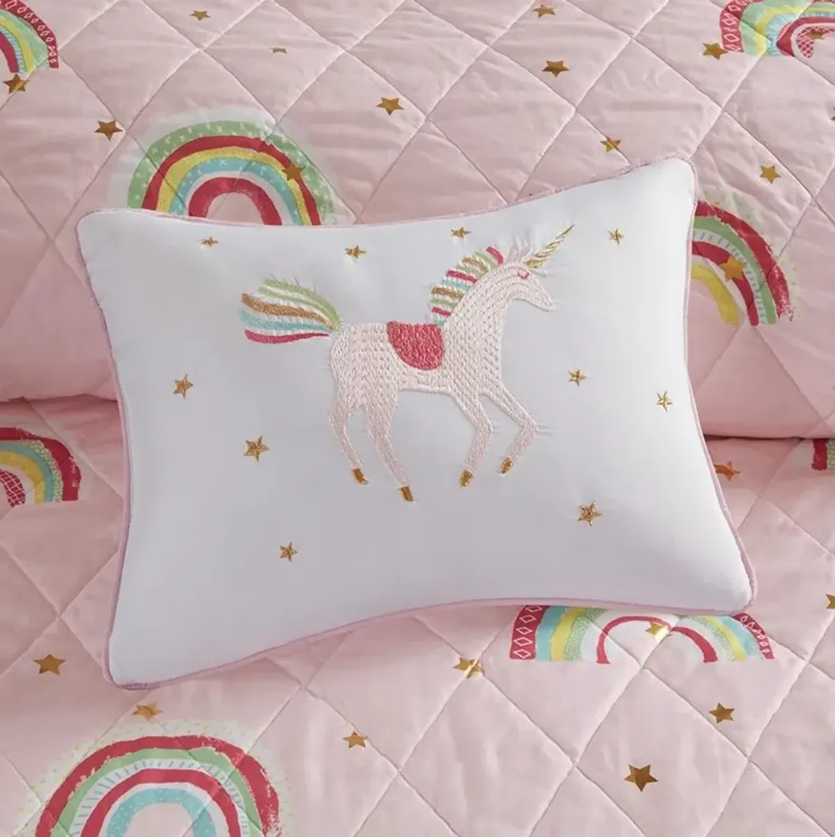 Pink and Rainbow Full Alicia 4 Piece Bedding Collection