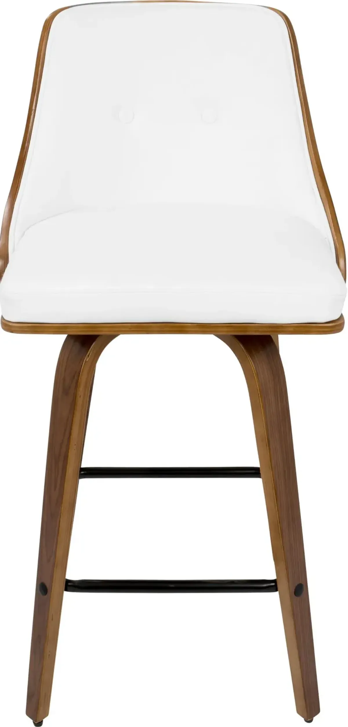 Mid Century White Swivel Counter Height Stool (Set of 2) - Gianna