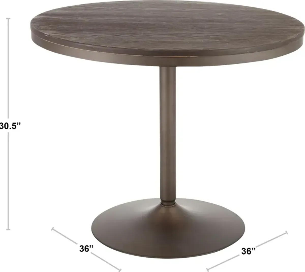 Industrial White Metal and Wood Round Dining Room Table - Dakota