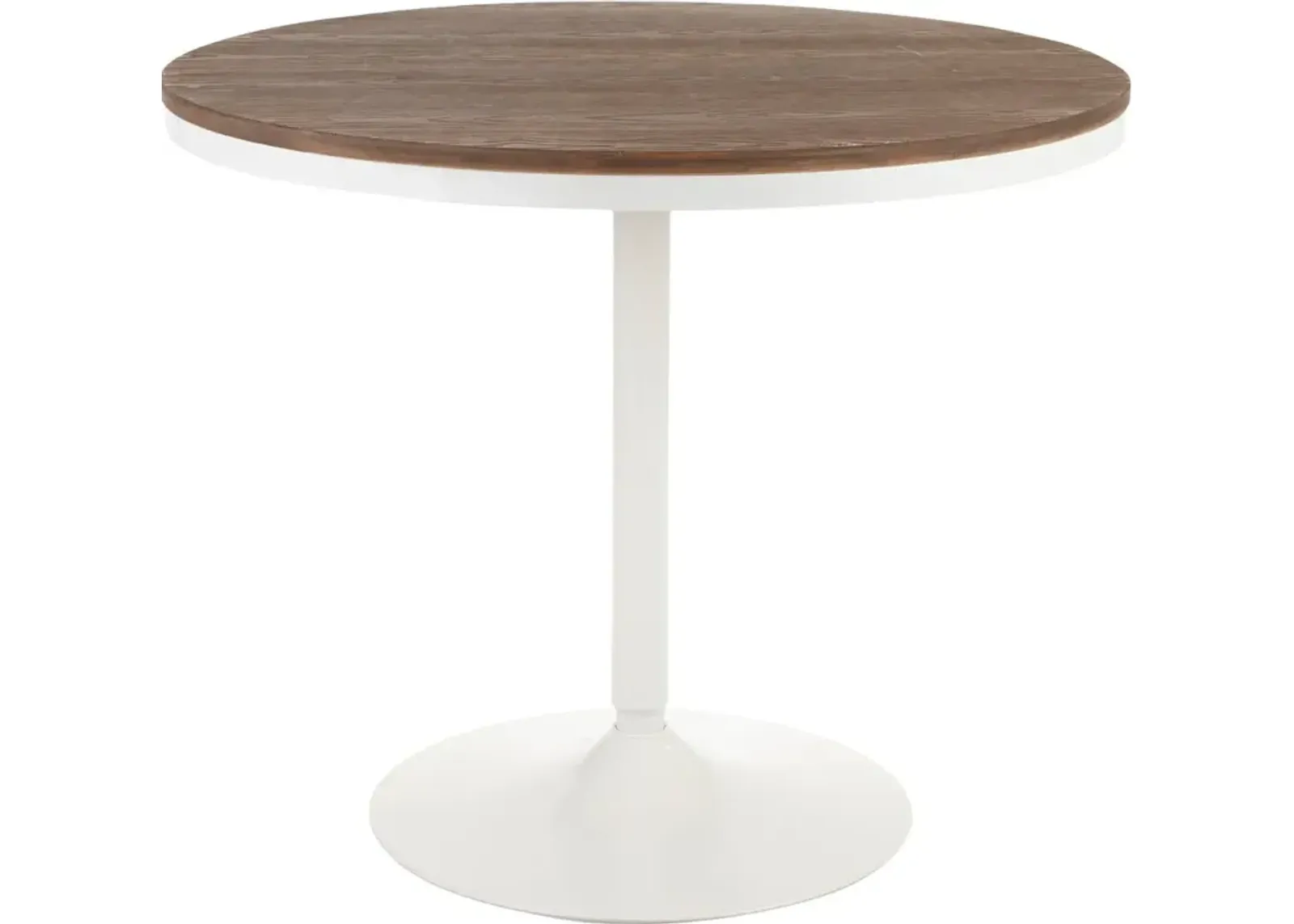 Industrial White Metal and Wood Round Dining Room Table - Dakota