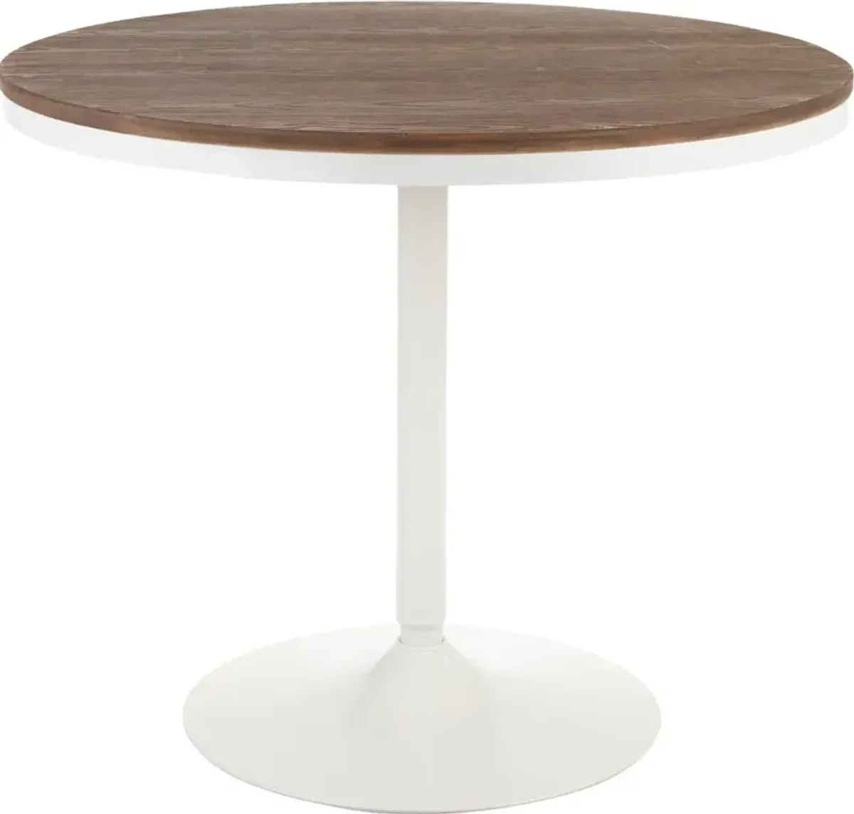 Industrial White Metal and Wood Round Dining Room Table - Dakota