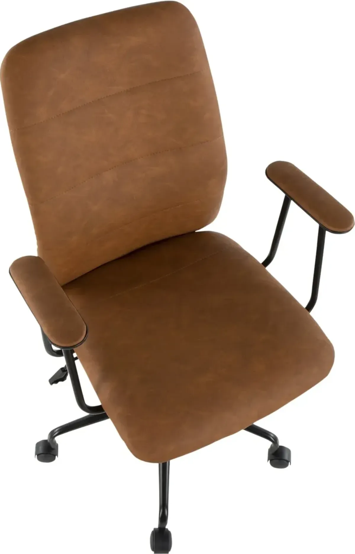 Brown Faux Leather Contemporary Office Chair - Fredrick