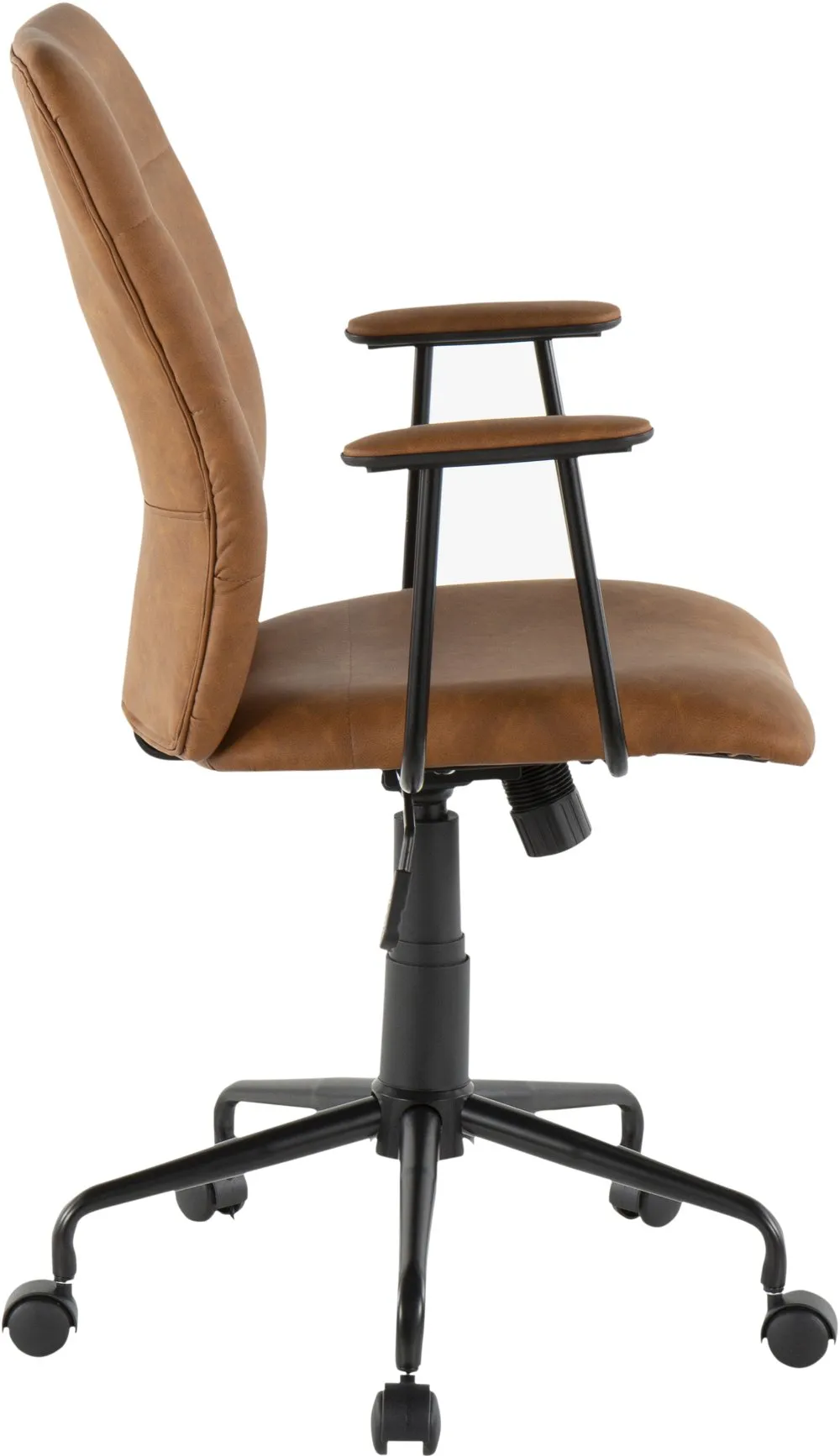 Brown Faux Leather Contemporary Office Chair - Fredrick