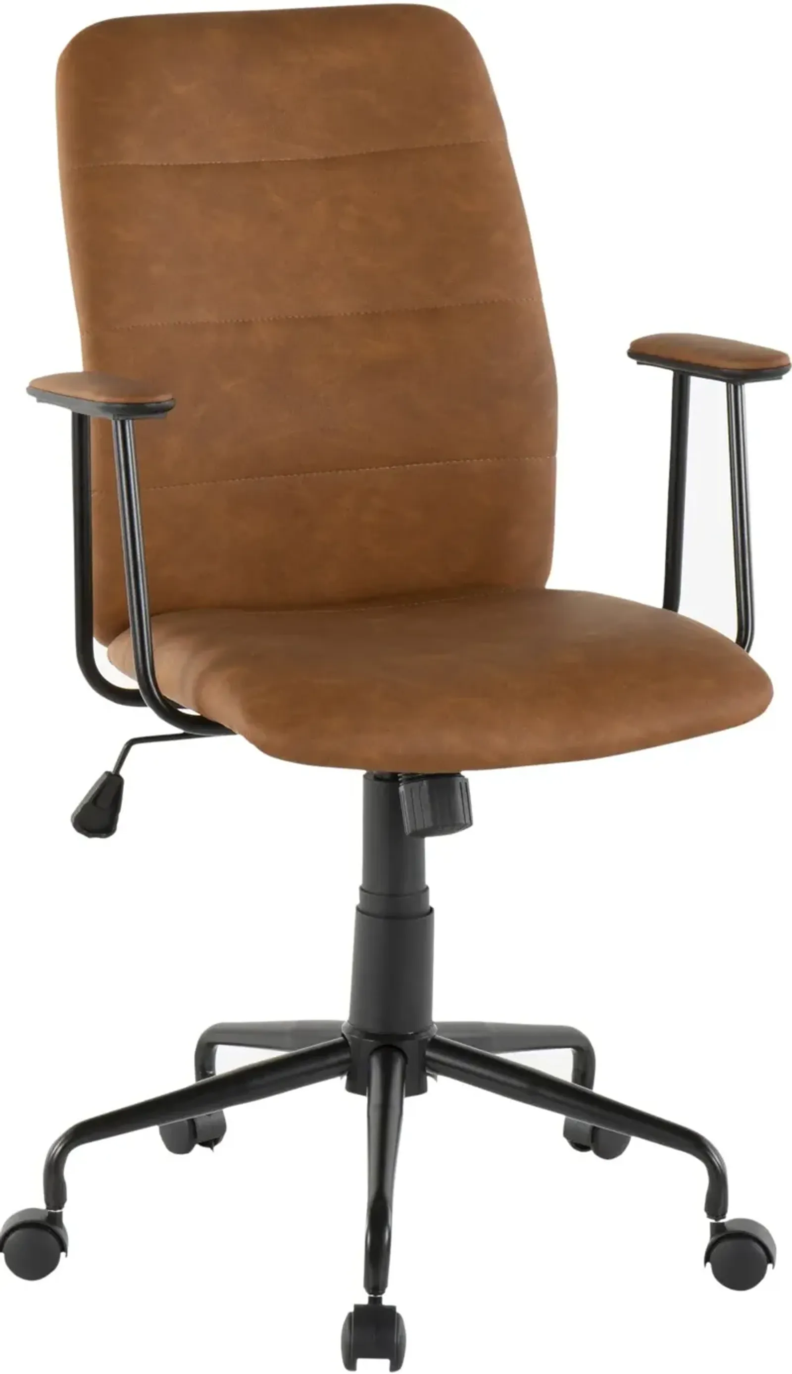 Brown Faux Leather Contemporary Office Chair - Fredrick