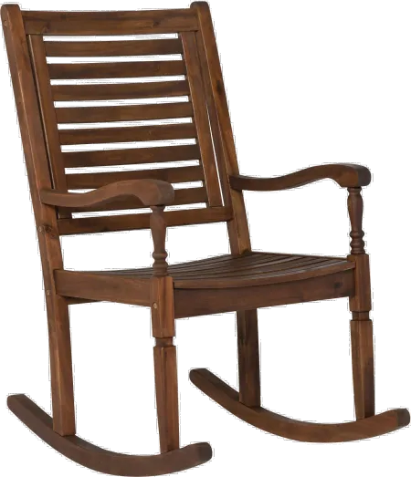 Solid Acacia Wood Outdoor Patio Rocking Chair - Walker Edison