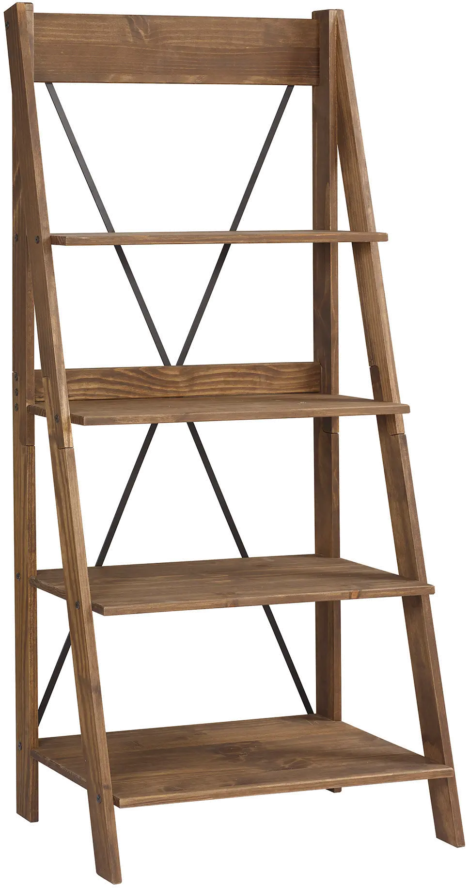 68" Solid Wood Ladder Bookshelf - Walker Edison