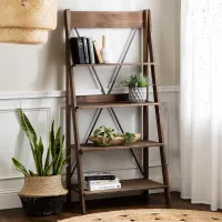 68" Solid Wood Ladder Bookshelf - Walker Edison