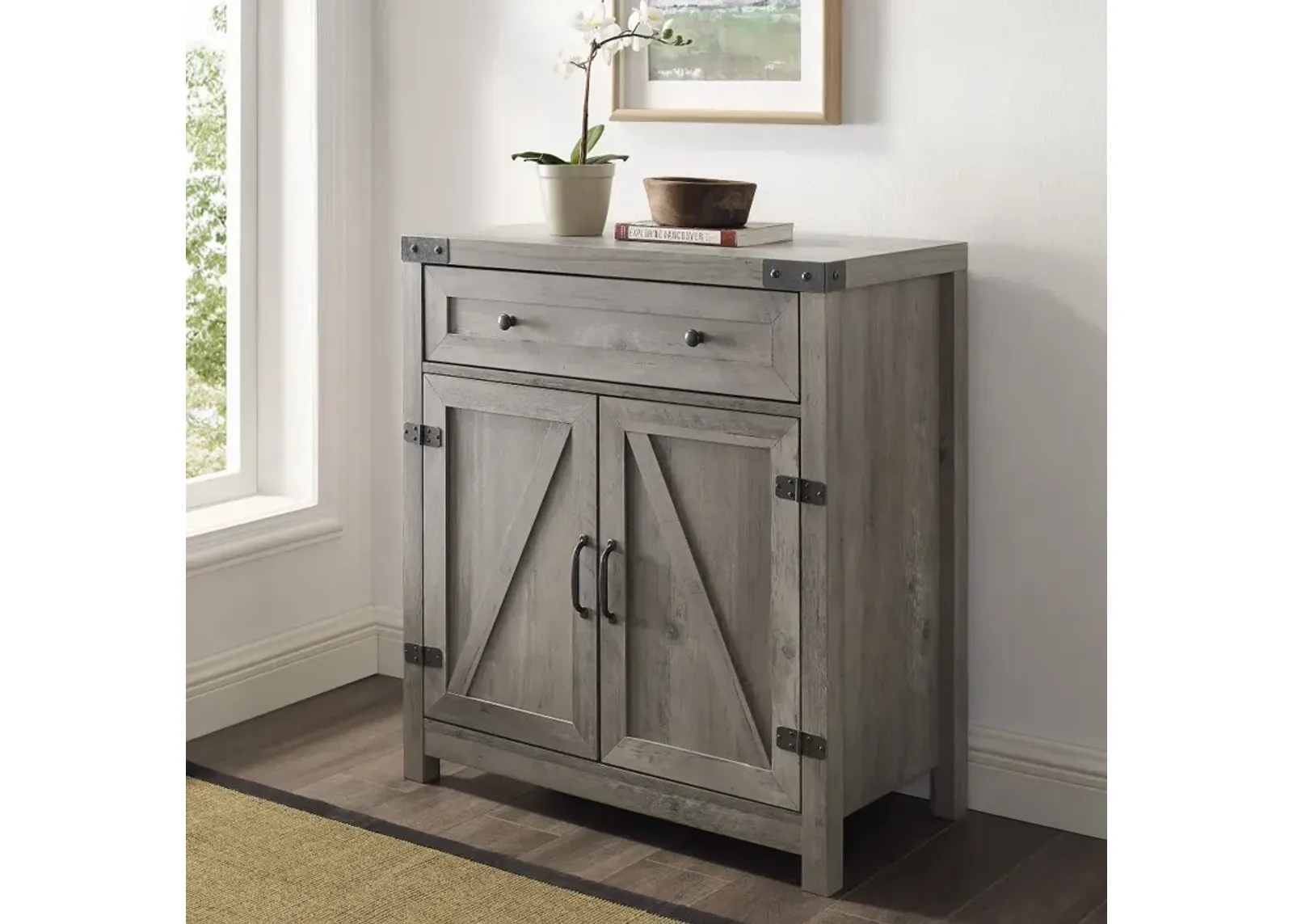 Towne Gray Farmhouse Accent Cabinet - Walker Edison