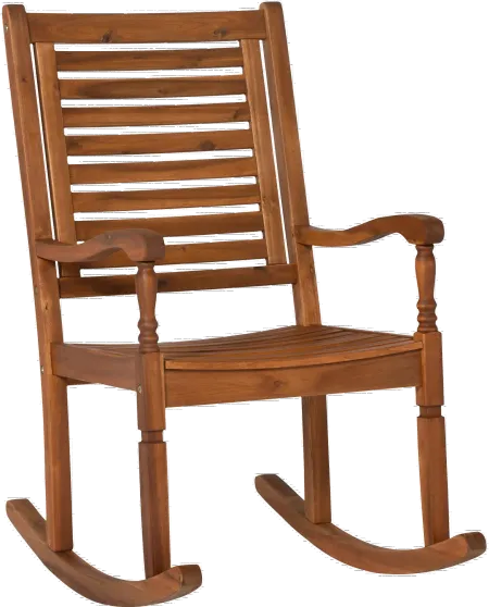 Midland Solid Acacia Wood Outdoor Patio Rocking Chair - Walker Edison
