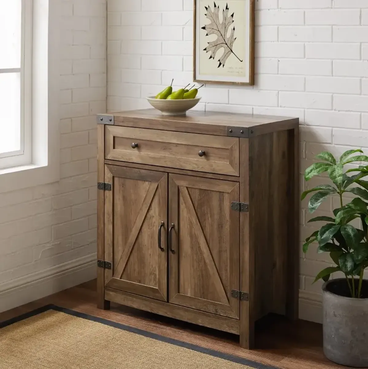 Towne Barnwood Farmhouse Accent Cabinet - Walker Edison