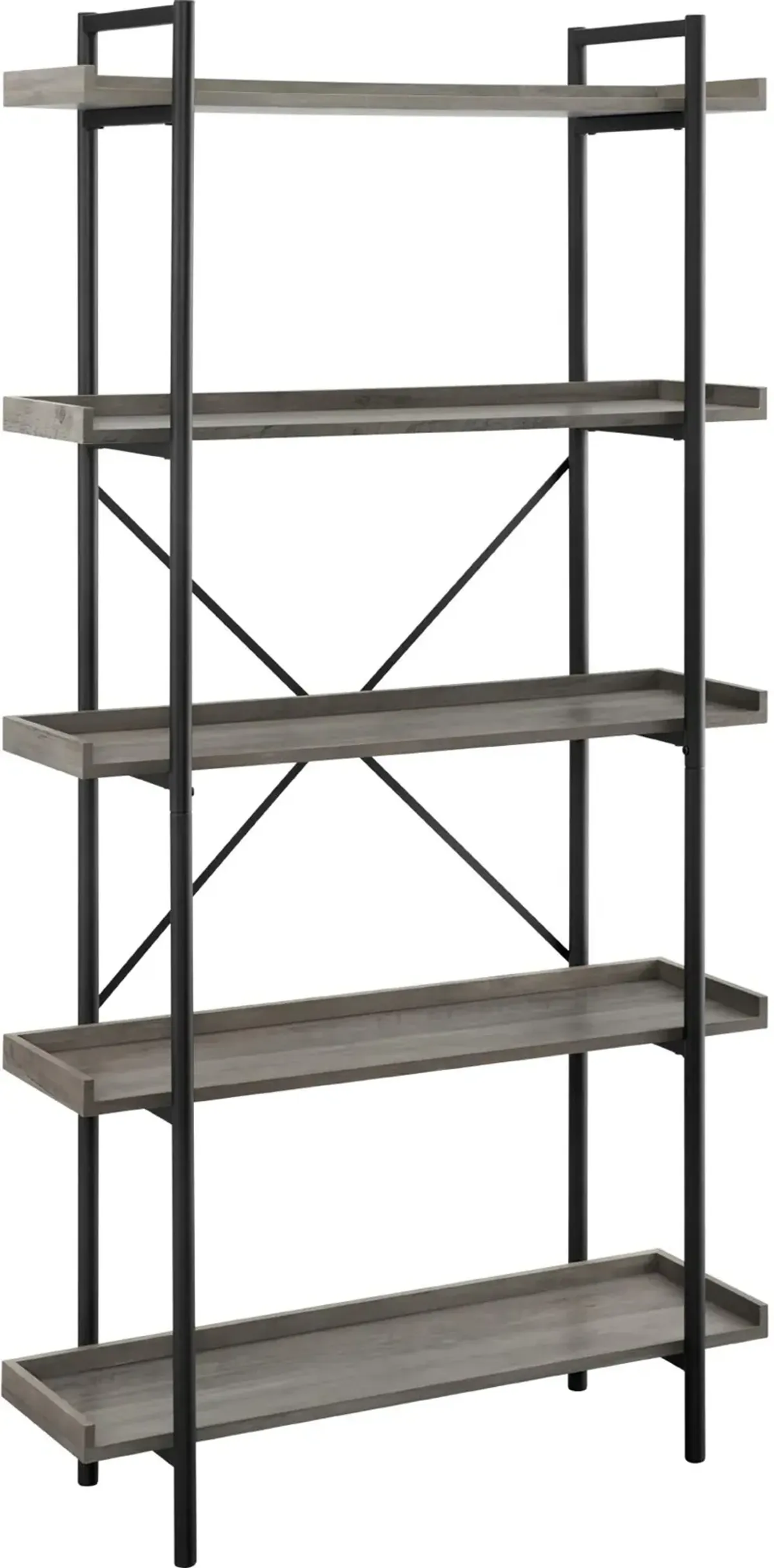 68" Grey Metal Bookcase - Walker Edison