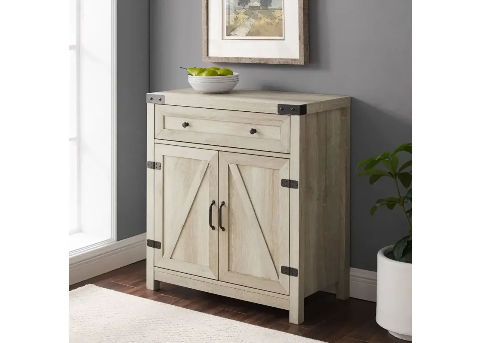 Towne White Oak Farmhouse Accent Cabinet - Walker Edison