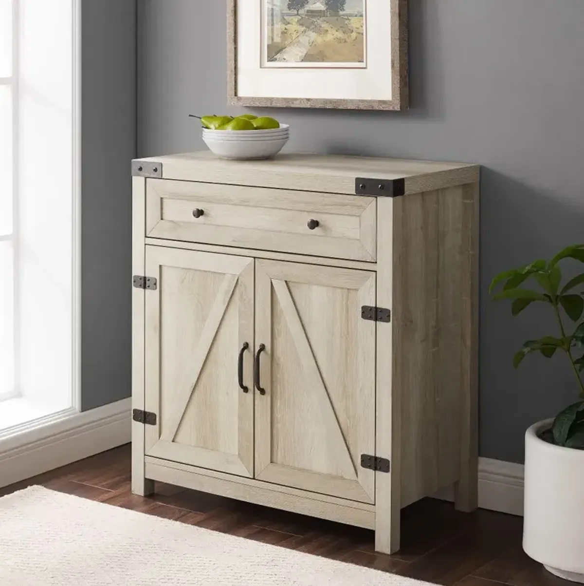 Towne White Oak Farmhouse Accent Cabinet - Walker Edison