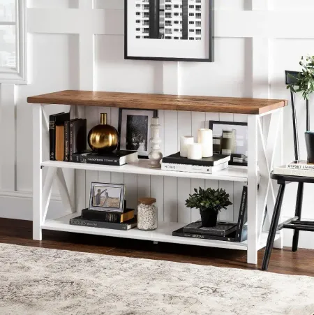 Efron White and Wood 52 Inch Storage Console - Walker Edison
